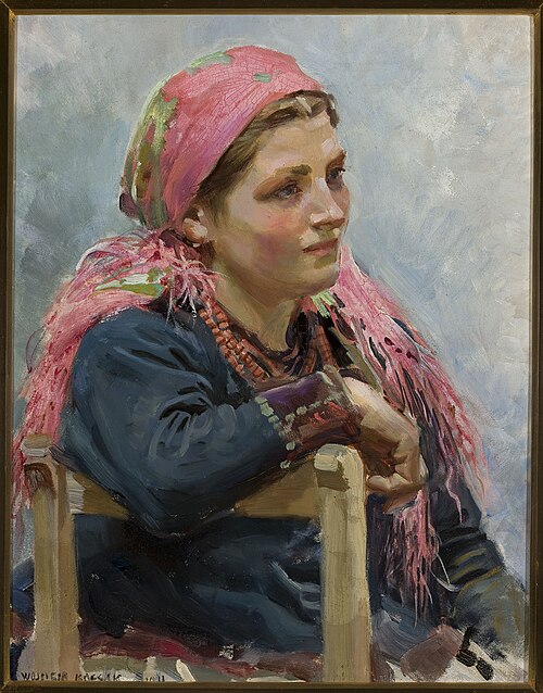 Study of a girl /Aniela Franczak/, 1911, Wojciech Kossak