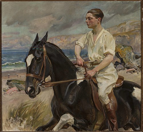 Portrait of Herthier de Boislambert on horseback, 1924, Wojciech Kossak