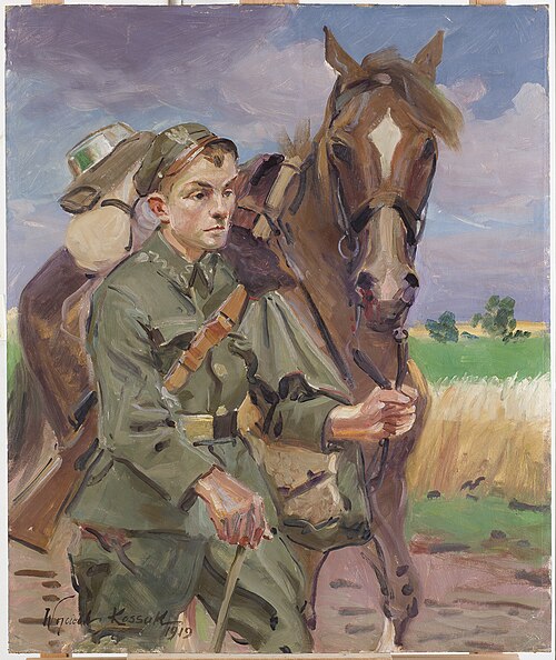 A Soldier with a Horse, 1919, Wojciech Kossak