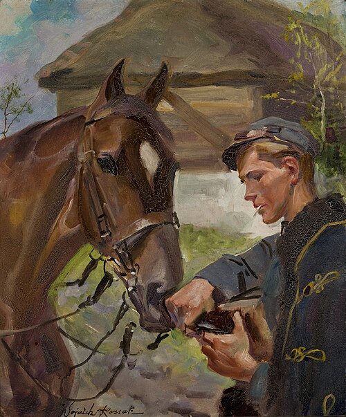 Uhlan at a Horse, 1927, Wojciech Kossak