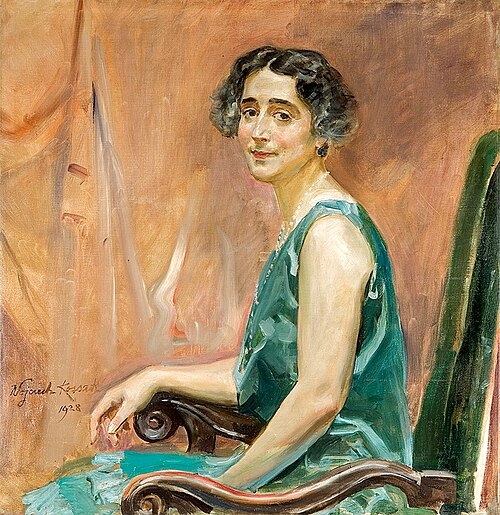 Portret damy w fotelu, 1928, Wojciech Kossak