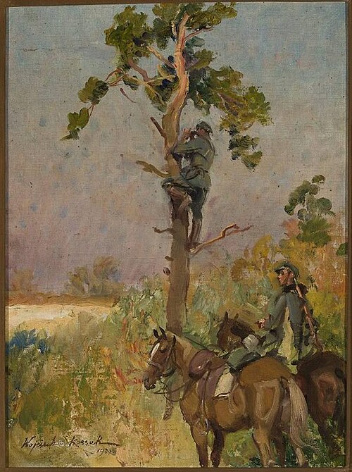 Reconnaissance on horseback, 1932, Wojciech Kossak