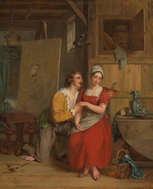 Anthony van Dyck épris de son modèle, 1827, Gustave Wappers