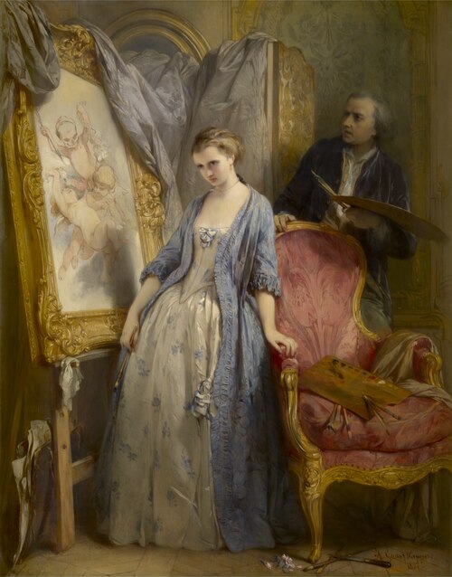 Young paintress in reverie, 1857, Gustave Wappers