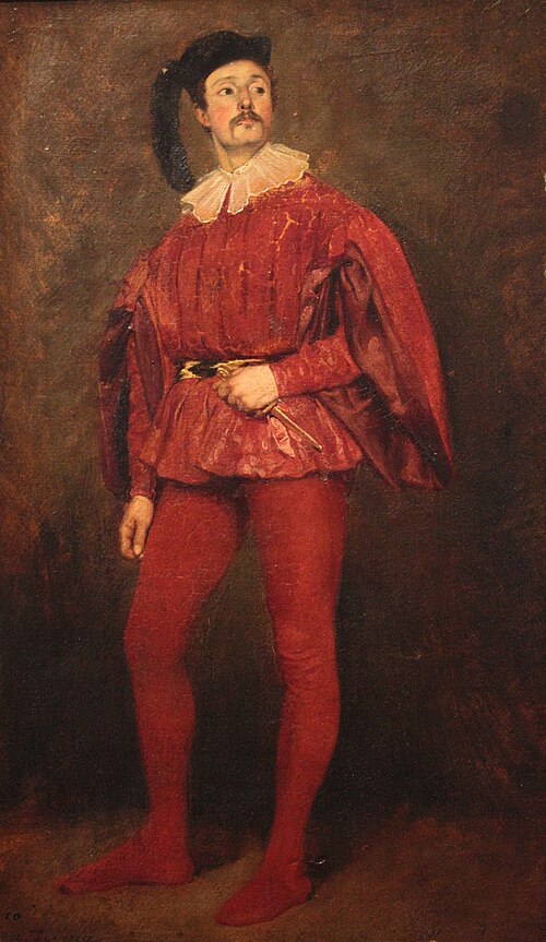 Portrait d'homme vêtu d'un costume rouge, 1900, Achille Devéria