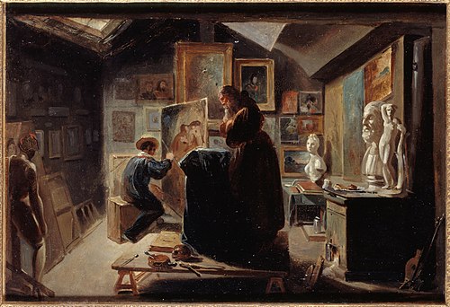 La pose du modèle, 1838, Achille Devéria