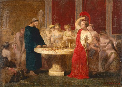Achille découvert par Ulysse parmi les filles du roi Lycomède, 1849, Jean-Louis Hamon