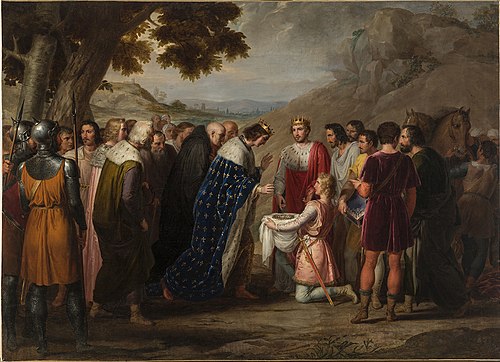Saint-Louis recevant la sainte couronne de Baudouin II, 1833, Rafael Tejeo