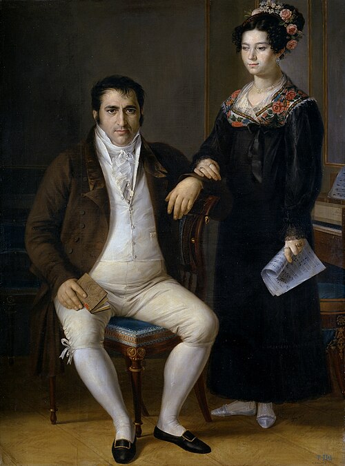 Don Pedro Benítez and his daughter María de la Cruz, 1820, Rafael Tejeo