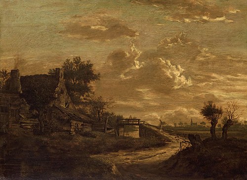 Landscape at sunset, 1654, Rafaël Camphuysen