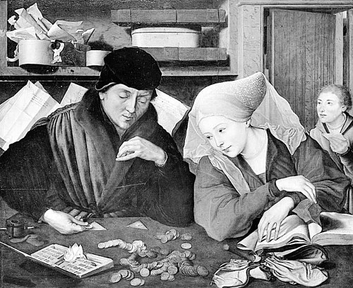 The Moneychanger and his wife, 1550, Marinus van Reymerswale
