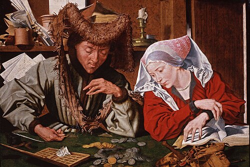 The Moneychanger and his wife, 1540, Marinus van Reymerswale