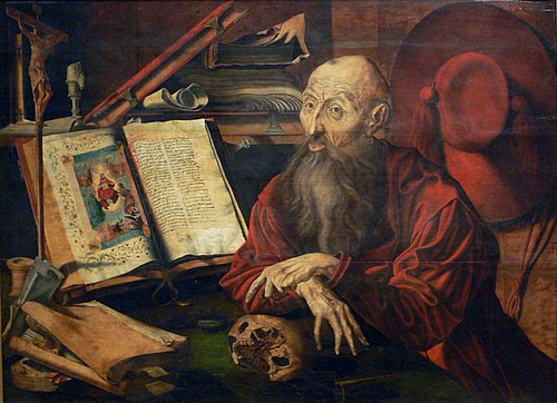 Saint Jérôme dans son étude, 1600, Marinus van Reymerswale