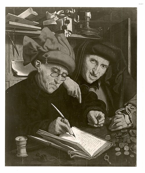 Le Collecteur d'impôts et son assistant, 1552, Marinus van Reymerswale