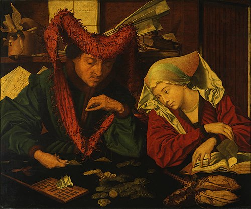 The Moneychanger and his Wife, 1541, Marinus van Reymerswale