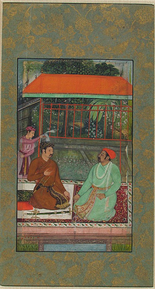 A Mughal and a Rajput Converse at Dusk, , Basawan