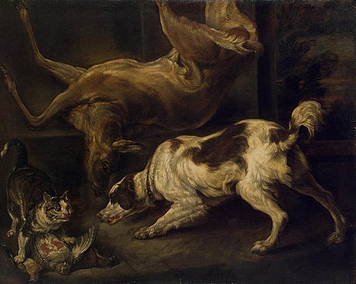 Deer, Dog and Cat, 1730, Charles Jervas