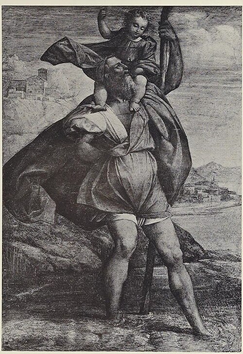 Saint Christopher, 1550, Benvenuto Tisi