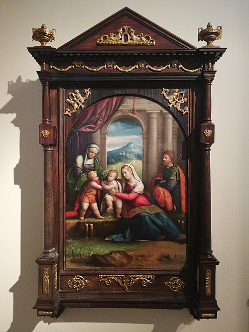 Sacra Famiglia con i santi Giovanni ed Elisabetta, , Benvenuto Tisi