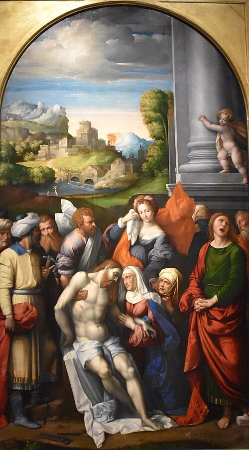 Lamentation over the Dead Christ, 1527, Benvenuto Tisi