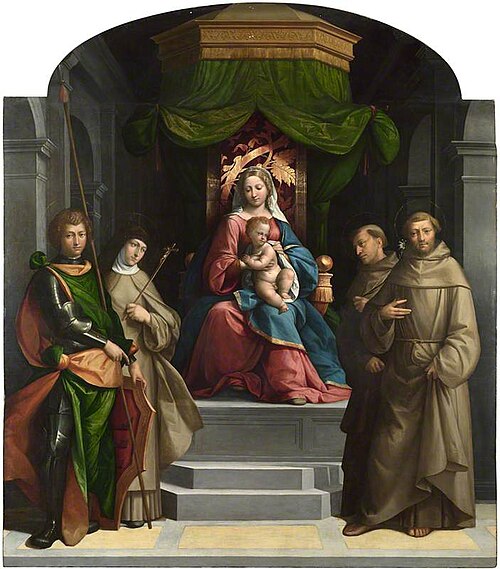 The Madonna and Child enthroned with Saints, 1517, Benvenuto Tisi