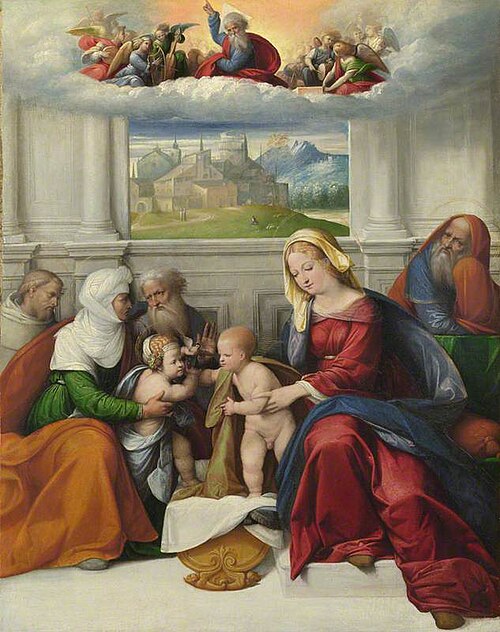 The Holy Family with Saints, 1520, Benvenuto Tisi