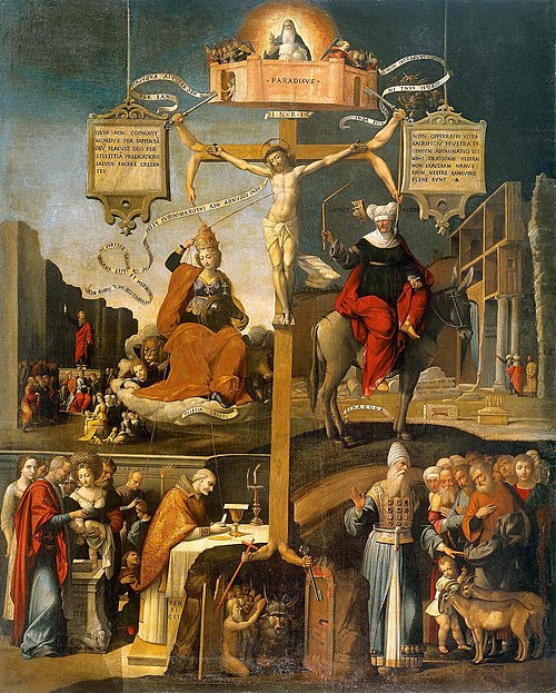 Allegory of Old and New Testament (Synagogue and Christ Church), 1529, Benvenuto Tisi