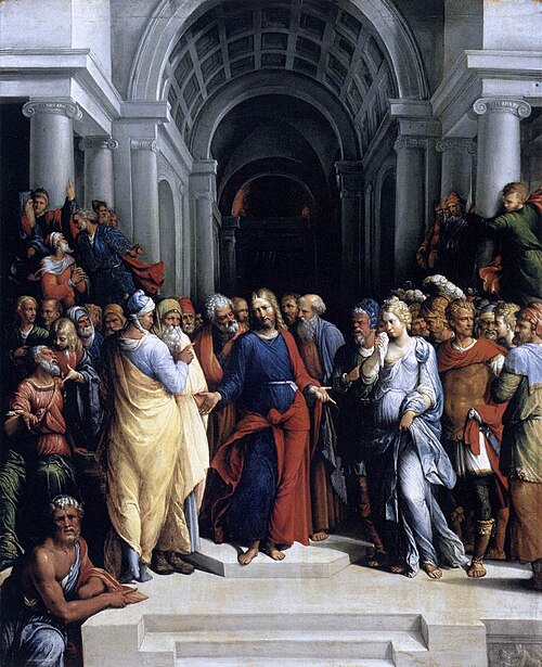 Christ and the Woman Taken in Adultery, 1540, Benvenuto Tisi