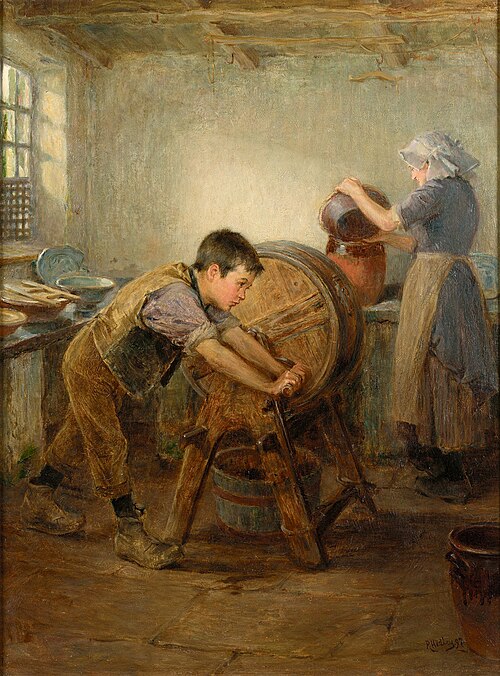 The Butter Churn, 1897, Ralph Hedley