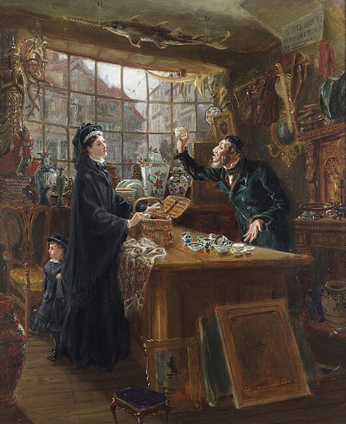 The old china shop., 1877, Ralph Hedley