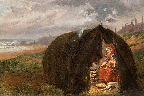 Gypsies Camped on the Beach, South Shields, 1876, Ralph Hedley