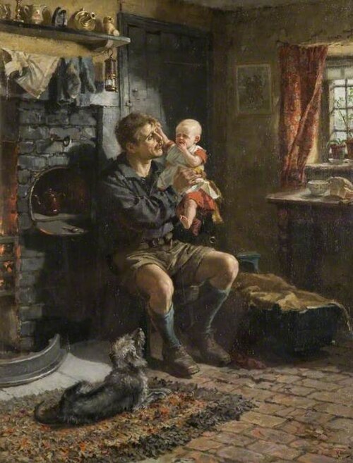 Geordie Haa'd the Bairn, 1890, Ralph Hedley