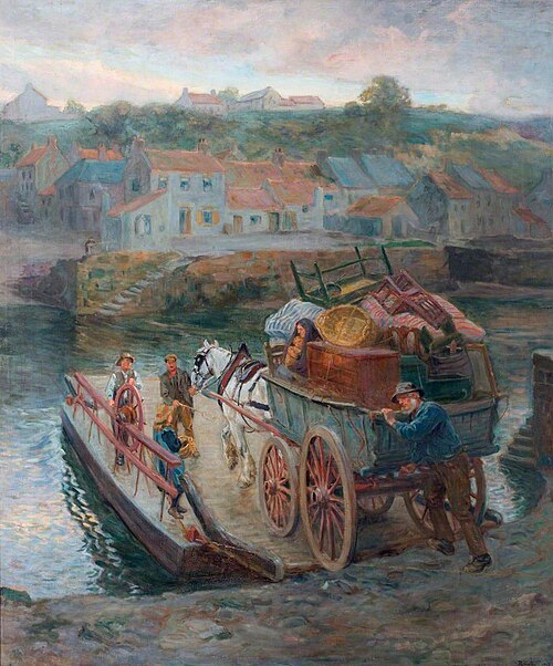 Crossing Hylton Ferry, 1912, Ralph Hedley