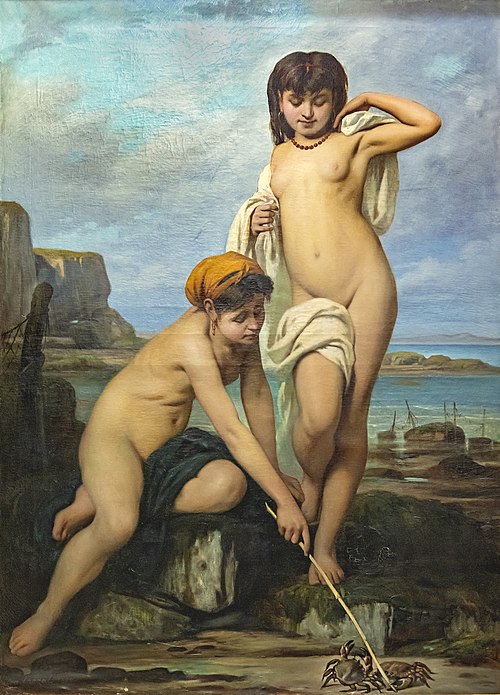 Jeunes filles au bords de la mer, 1870, Camille Chazal