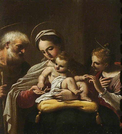 The Holy Family with Saint Catherine, , Sisto Badalocchio
