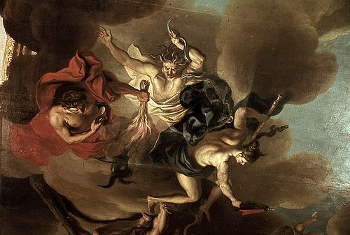 Herkules stürzt Zwietracht, Neid und Haß., , Louis de Silvestre