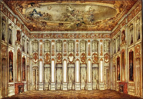 Ceiling painting in the ballroom of the Brühl Palace in Dresden, 1876, Louis de Silvestre