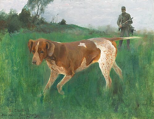 Gustaf Kolthoff hunting, 1888, Bruno Liljefors