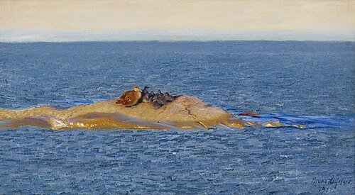 Eider family, 1911, Bruno Liljefors
