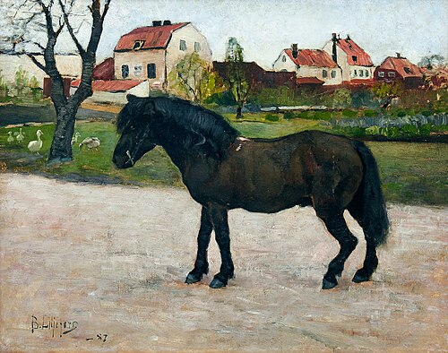 Black pony, 1887, Bruno Liljefors