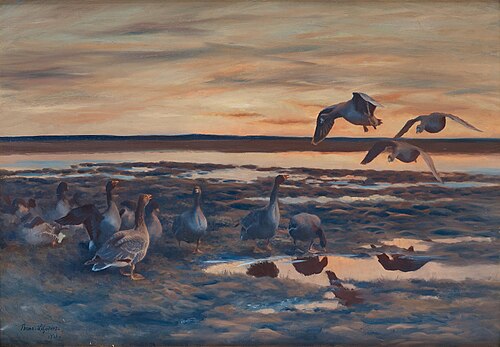 Bean geese, 1921, Bruno Liljefors