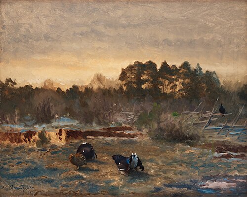 Black Grouse in Twilight, 1919, Bruno Liljefors