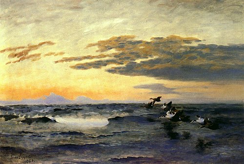 Eiders at Sunrise, 1928, Bruno Liljefors