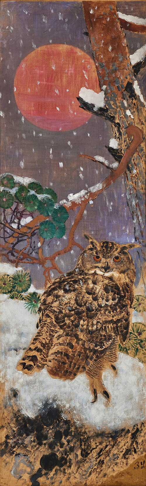 Eagle-owl in the moonlight, 1880, Bruno Liljefors