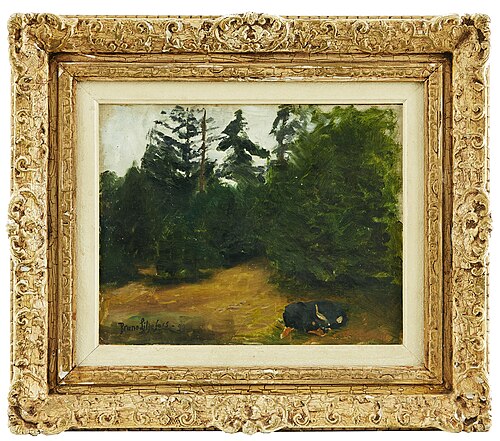 Forest landscape with sleeping dog, 1929, Bruno Liljefors
