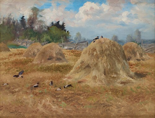 Crows and haystacks, 1929, Bruno Liljefors