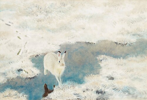 Hare in winter landscape, 1921, Bruno Liljefors
