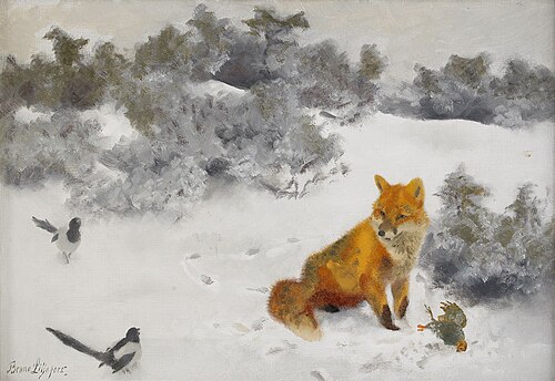 Fox in Winter Landscape, , Bruno Liljefors