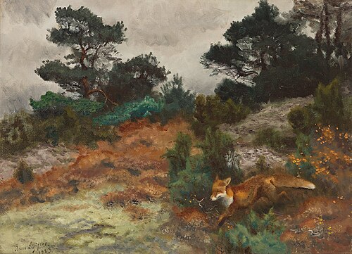 Fox in autumn landscape, 1923, Bruno Liljefors