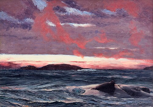 Seal on islet at sunset, 1897, Bruno Liljefors